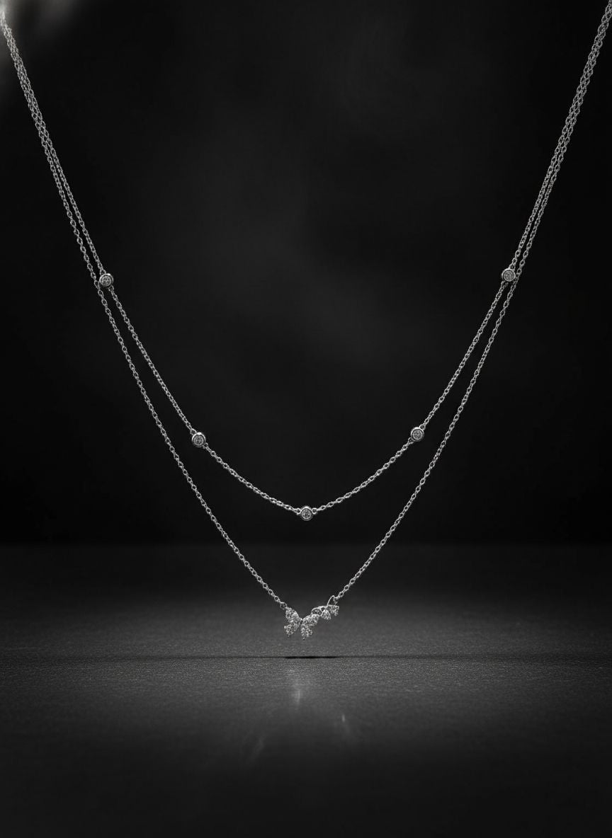 ✨️Collar Dúo Brillante De Mariposa