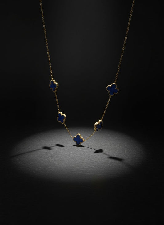 ✨ Collar Trébol Azul Real