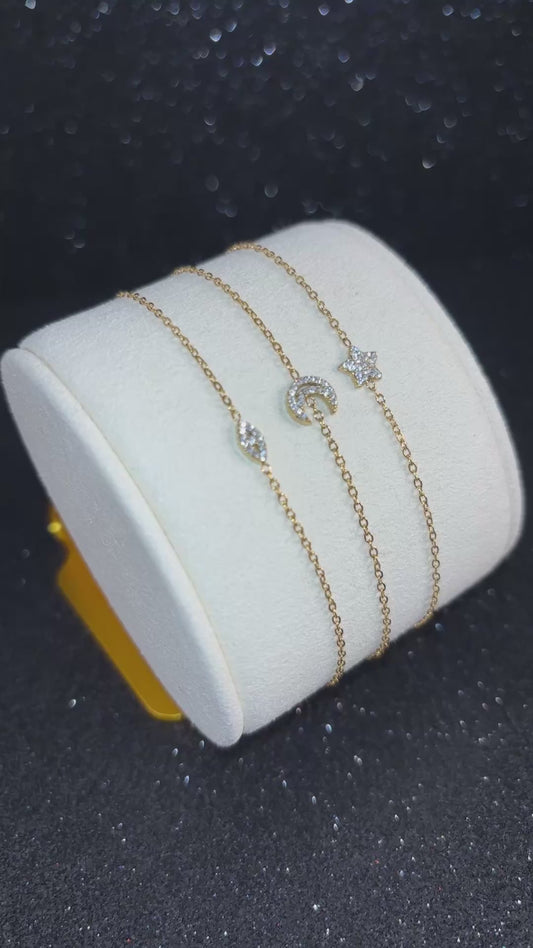 Pack 3 Pulseras Doradas Brillantes