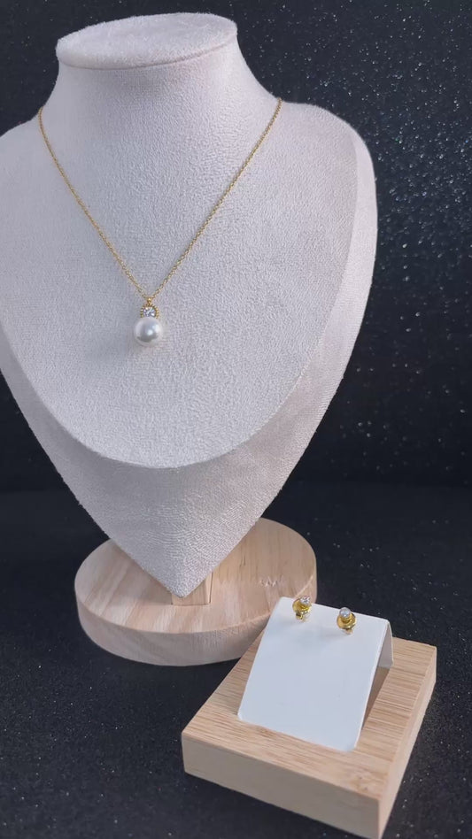 ✨️Conjunto Minimalista con Perla y Toque Dorado