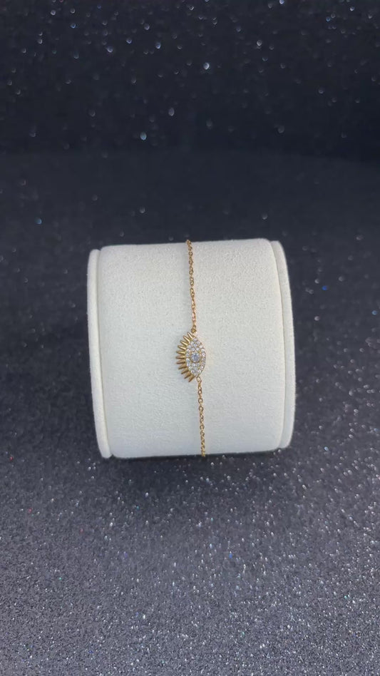 Pulsera Ojo Dorado Brillante